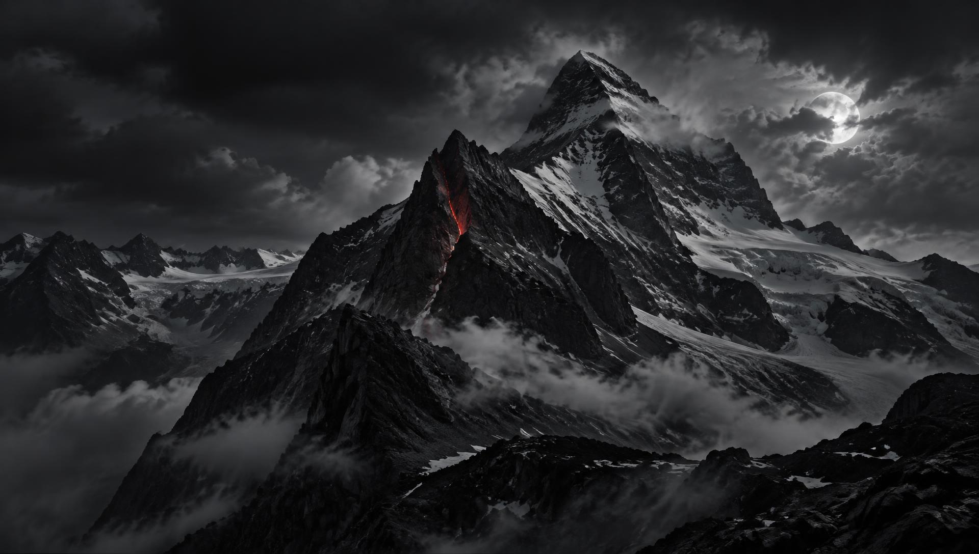 Dramatische Schweizer Berglandschaft bei Nacht